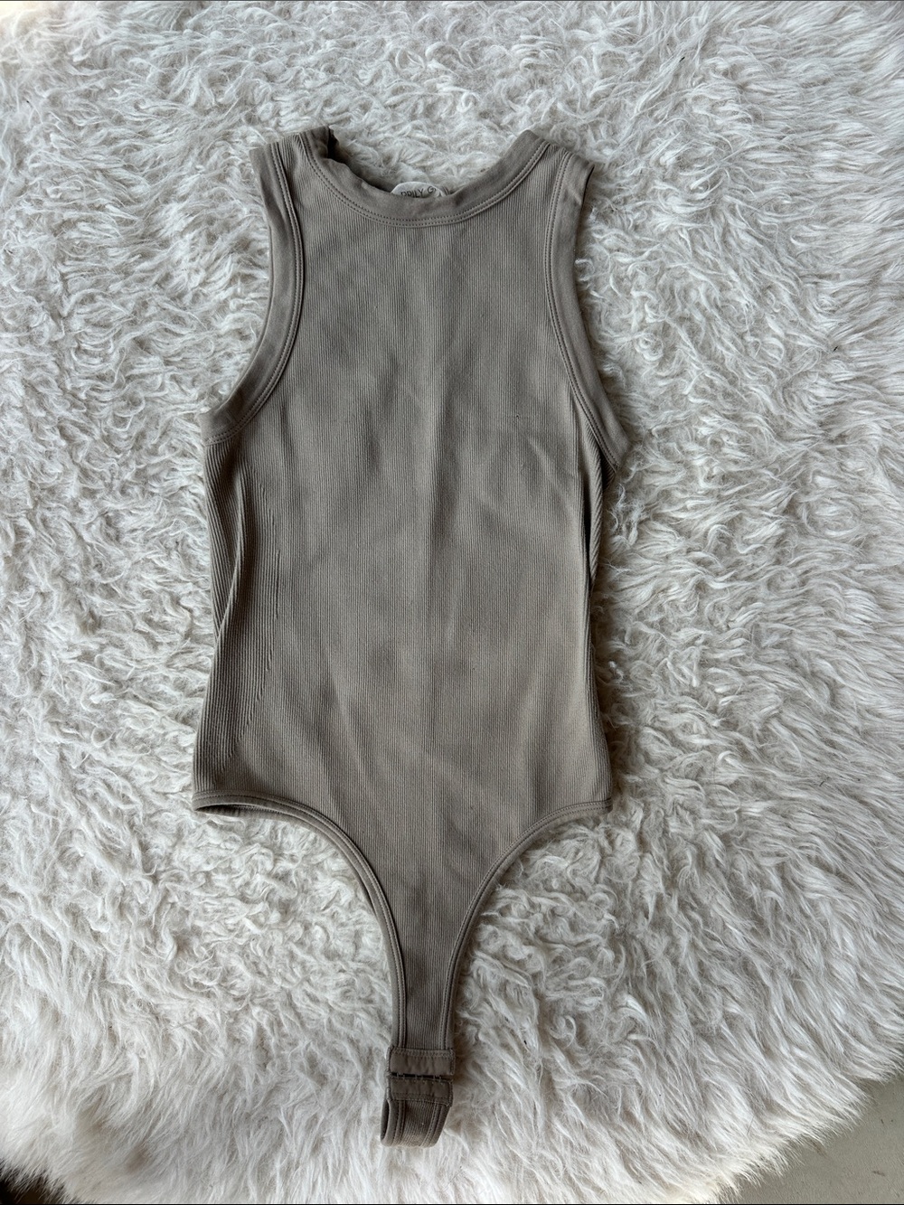 Women’s Sleeveless One-Piece Bodysuit in Taupe